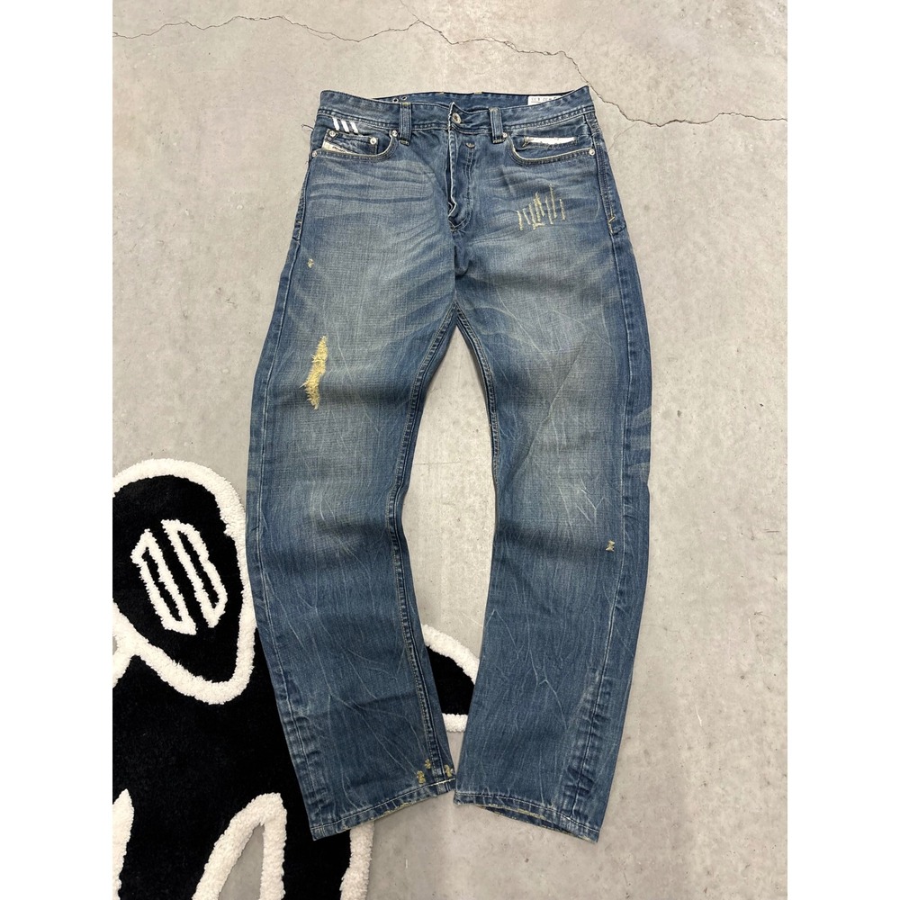 Diesel x Adidas Viker-AD Distressed Straight Leg Jeans Wash 0088Z Mens 32x33
